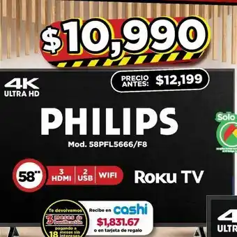 Bodega Aurrerá Televisores philips 58" oferta