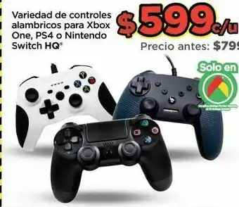 Bodega Aurrerá Variedad de controles alambricos para xbox playstation oferta
