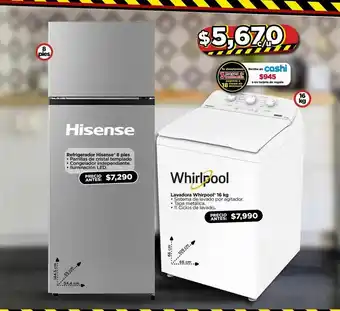 Bodega Aurrerá Nevera hisense / lavadora whirlpool oferta