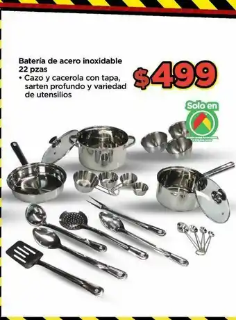 Bateria de acero inoxidable 22 pzas