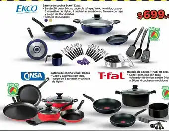 Bodega Aurrerá Batería de cocina ekco 32 pz oferta