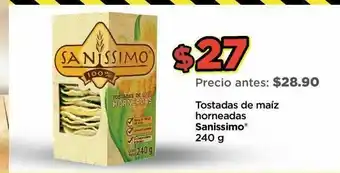 Bodega Aurrerá Tostadas de maiz horneadas sanissimo oferta