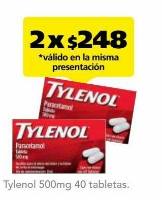 Farmacia San Pablo Tylenol tab 500mg fra c/40 oferta