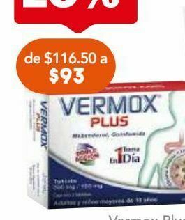 Farmacia San Pablo Vermox plus tab 300mg caj c/2 oferta