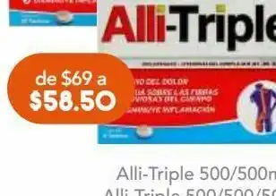 Alli triple tab 500/500mg caj c/20pzs