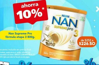 Farmacia San Pablo Nan supreme pro formula et 3 c/800gr oferta