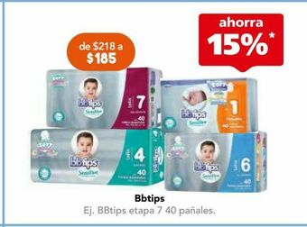 Farmacia San Pablo Bbtips pañal etapa 1 c/40pz oferta