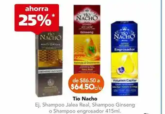 Tio nacho shampoo engrosa. btl c/415ml