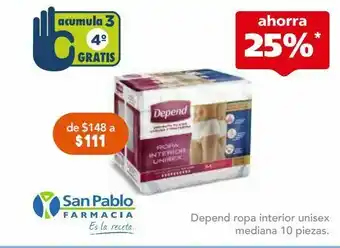 Depend ropa int mujer med bol c/10