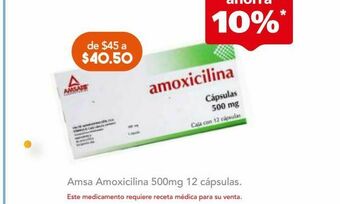 Farmacia San Pablo Amoxicilina cap 500mg c/12 amsa oferta