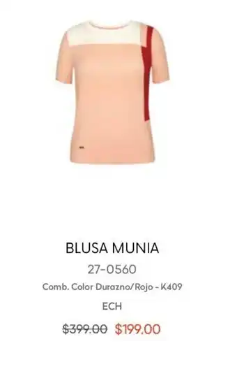 André Badi Blusa Munia Comb. Color Durazno/Rojo ECH oferta