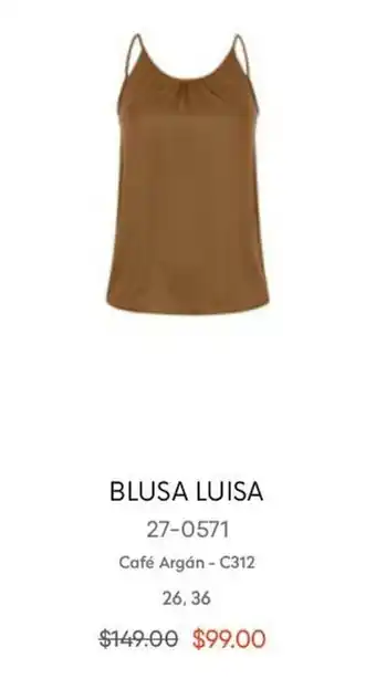 André Badi Blusa Luisa Café Argán 26, 36 oferta