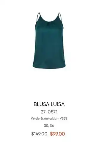 Blusa Luisa Verde Esmeralda 30, 36