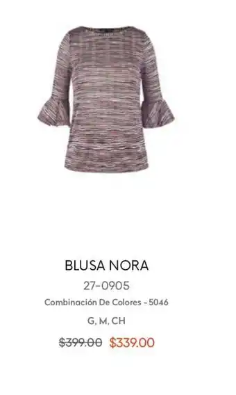 André Badi Blusa Nora Combinación de Colores G, M, CH oferta