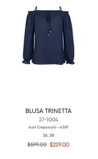 André Badi Blusa Trinetta Azul Crepúsculo 26, 28 oferta
