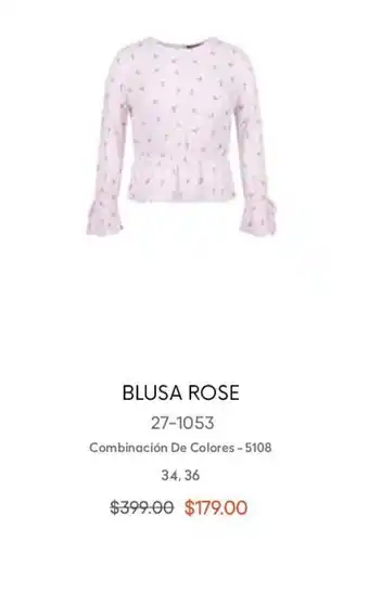 Blusa Rose Combinación de Colores 34, 36