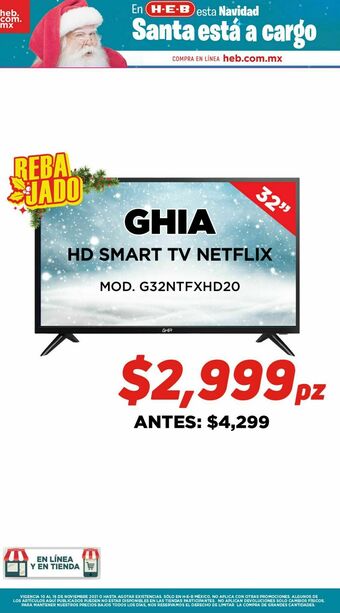 HEB Hd smart tv netflix ghia oferta