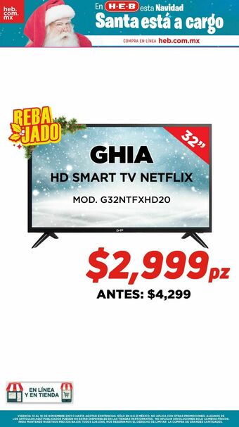 HEB Hd smart tv netflix ghia oferta