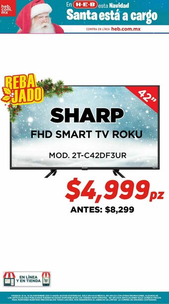 HEB Fhd smart tv roku sharp oferta