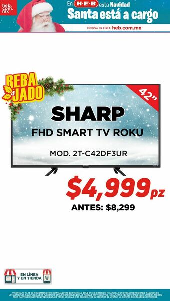 HEB Fhd smart tv roku sharp oferta