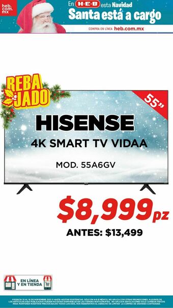 HEB Hisense 4k smart tv vidaa oferta