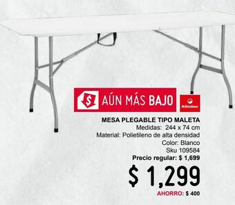 Sodimac Homecenter Mesa plegable tipo maleta 244 cm oferta