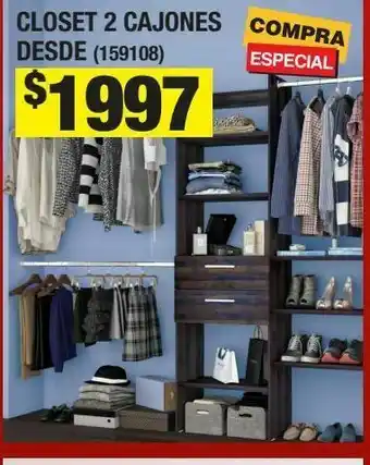 The Home Depot Clóset 2 cajones con entrepaños expresso oferta