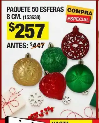 The Home Depot Esferas navideñas de plástico varios colores 8 cm 50 piezas oferta