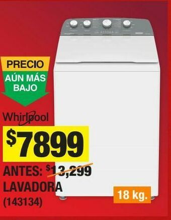 The Home Depot Lavadora whirlpool 18 kg xpert system oferta