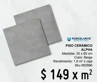 Piso/ muro 30x60 alpha ivory