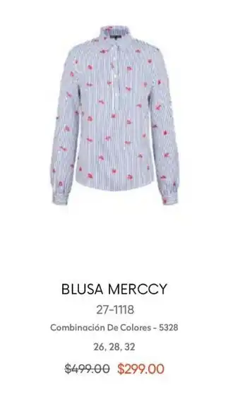 Blusa Merccy Combinación de Colores 26, 28, 32