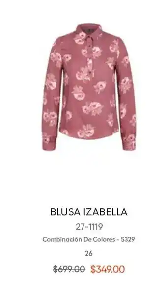 André Badi Blusa Izabella Combinación de Colores 26 oferta