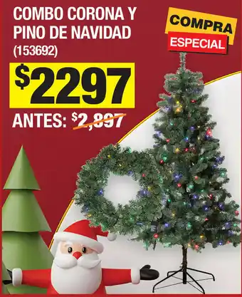 The Home Depot Combo Corona y Pino de Navidad oferta