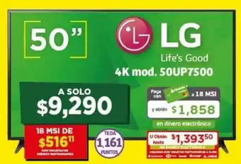 Soriana Híper LG 4K TV 50" oferta