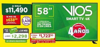 Soriana Híper Vios Smart TV 4K 58" oferta