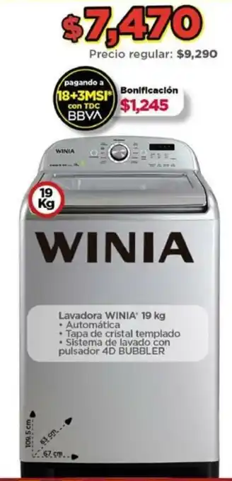 Bodega Aurrerá Winia Lavadora 19kg oferta