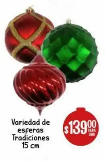 Soriana Híper Variedad de Esferas Tradiciones 15cm oferta