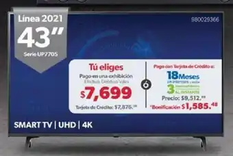 Sam's Club LG Smart TV 43" oferta