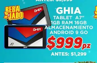 HEB Tablet a7" ghia oferta