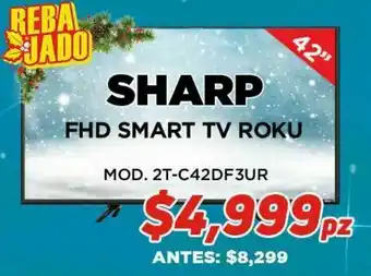 Sharp pantalla 42 fhd 2t-c42df3ur