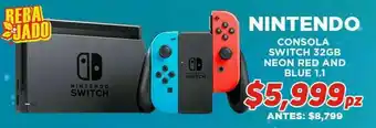 HEB Nintendo consola switch neon red and blue oferta