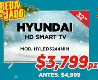 HEB Hyundai pantalla 32 smart tv hd mod. hyled3244nim oferta
