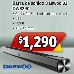 Soriana Mercado DAEWOO Barra de sonido 32" oferta