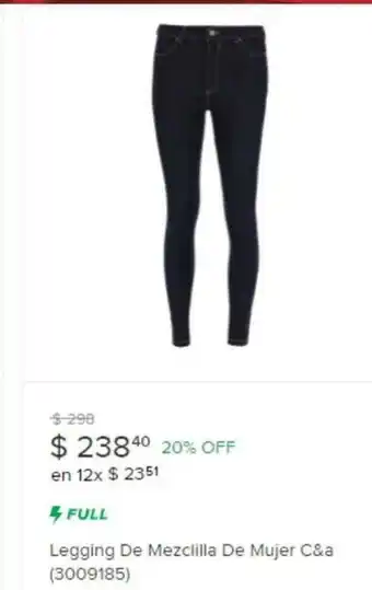Legging De Mezclilla De Mujer C&A (3009185)