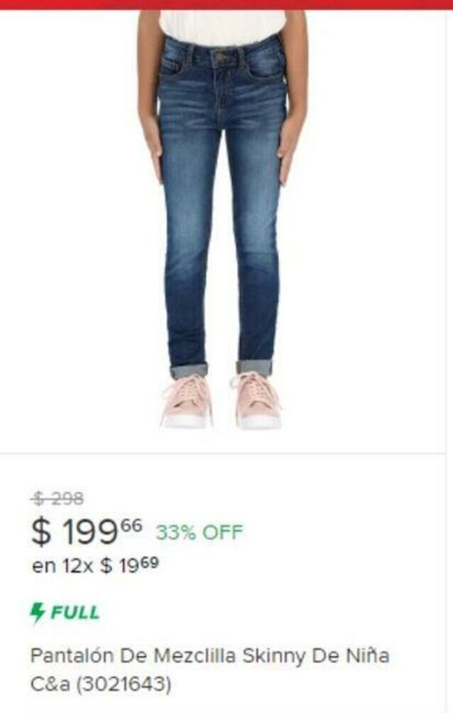 Pantalon De Mezclilla Skinny De Niña C\u0026a (3021643) oferta en C\u0026A
