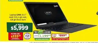 Soriana Híper Laptop GHIA 14.1" oferta