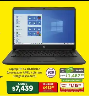 Soriana Híper Laptop HP 14-DK1010LA oferta