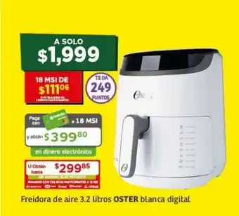 Soriana Híper Freidora de Aire 3.2 Litros OSTER Blanca Digital oferta