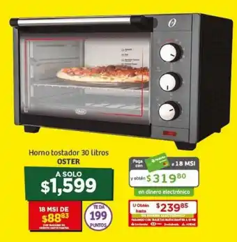 Soriana Híper Horno Tostador 30 Litros OSTER oferta