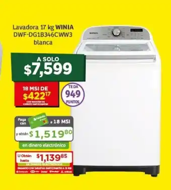 Soriana Híper Lavadora 17kg WINIA oferta